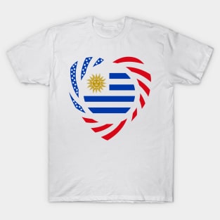 Uruguayan American Multinational Patriot Flag (Heart) T-Shirt